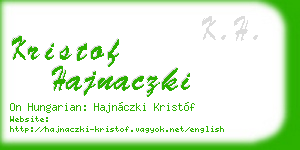 kristof hajnaczki business card