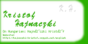 kristof hajnaczki business card